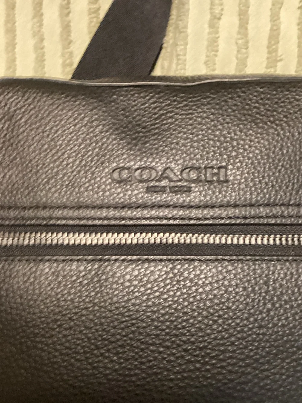 Coach Black Pebbled Leather Messenger Crossbody